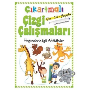 Çıkartmalı Çizgi Çalışmaları Hayvanlarla İlgili Aktiviteler