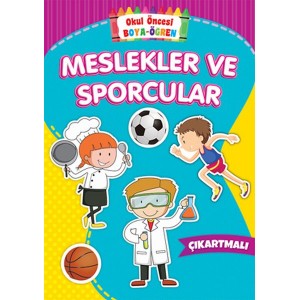 Okul Öncesi Boya Öğren Meslekler ve Sporcular Çıkartmalı