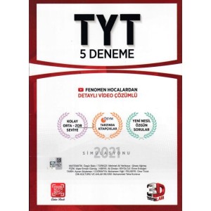 3D TYT Tamamı Video Çözümlü 5 Deneme Yeni