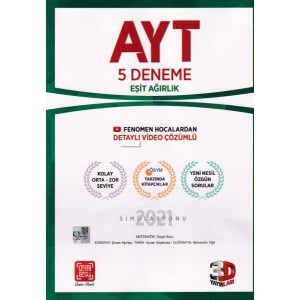 3D AYT Eşit Ağırlık 5'li Paket Deneme