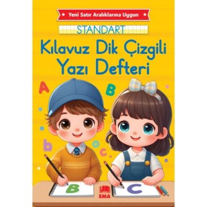 Dik Temel Harflerle Standart Renkli Kareli Yazı Defteri