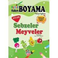 Renkli Kalem Boyama Sebzeler Meyveler